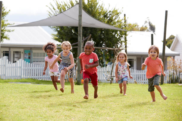 Children engaged in outdoor play